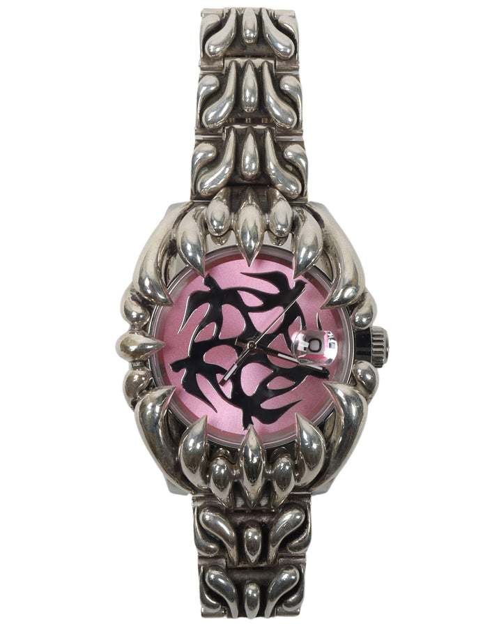 "Silver Dove" Pink Face Watch