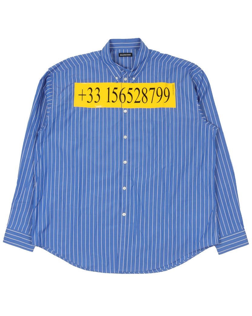 Phone Number Stripped Shirt