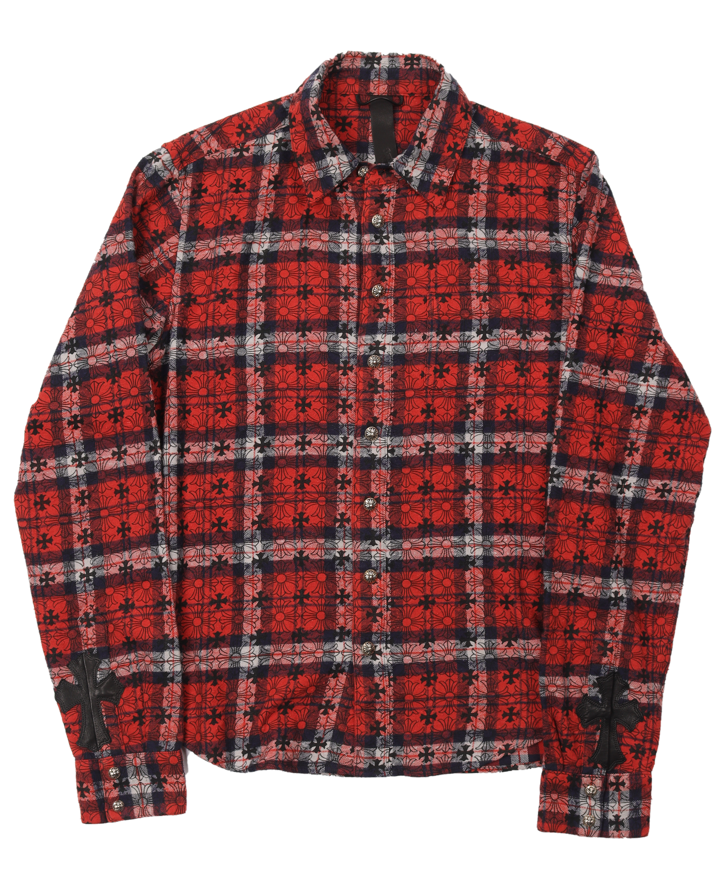 Leather Cross Patch Flannel