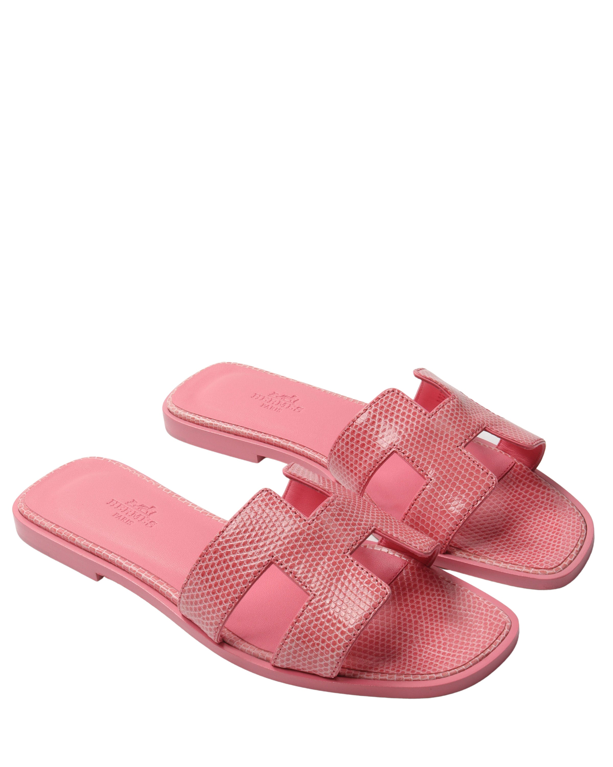 Python Sandals Slides Hermes Pink Python Slides