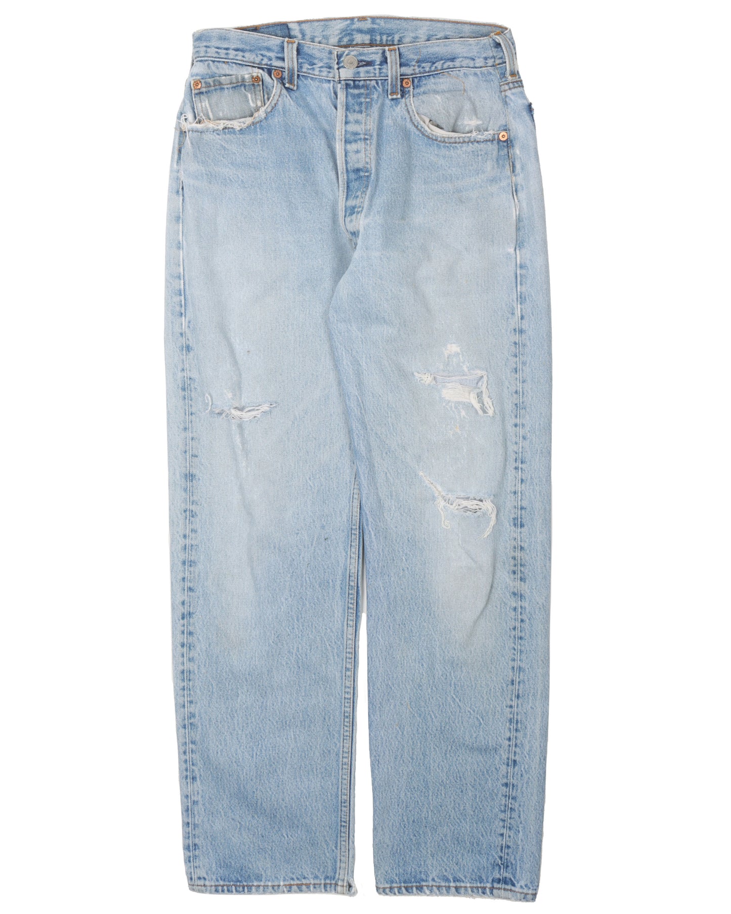 Distressed Levi 501 Jeans