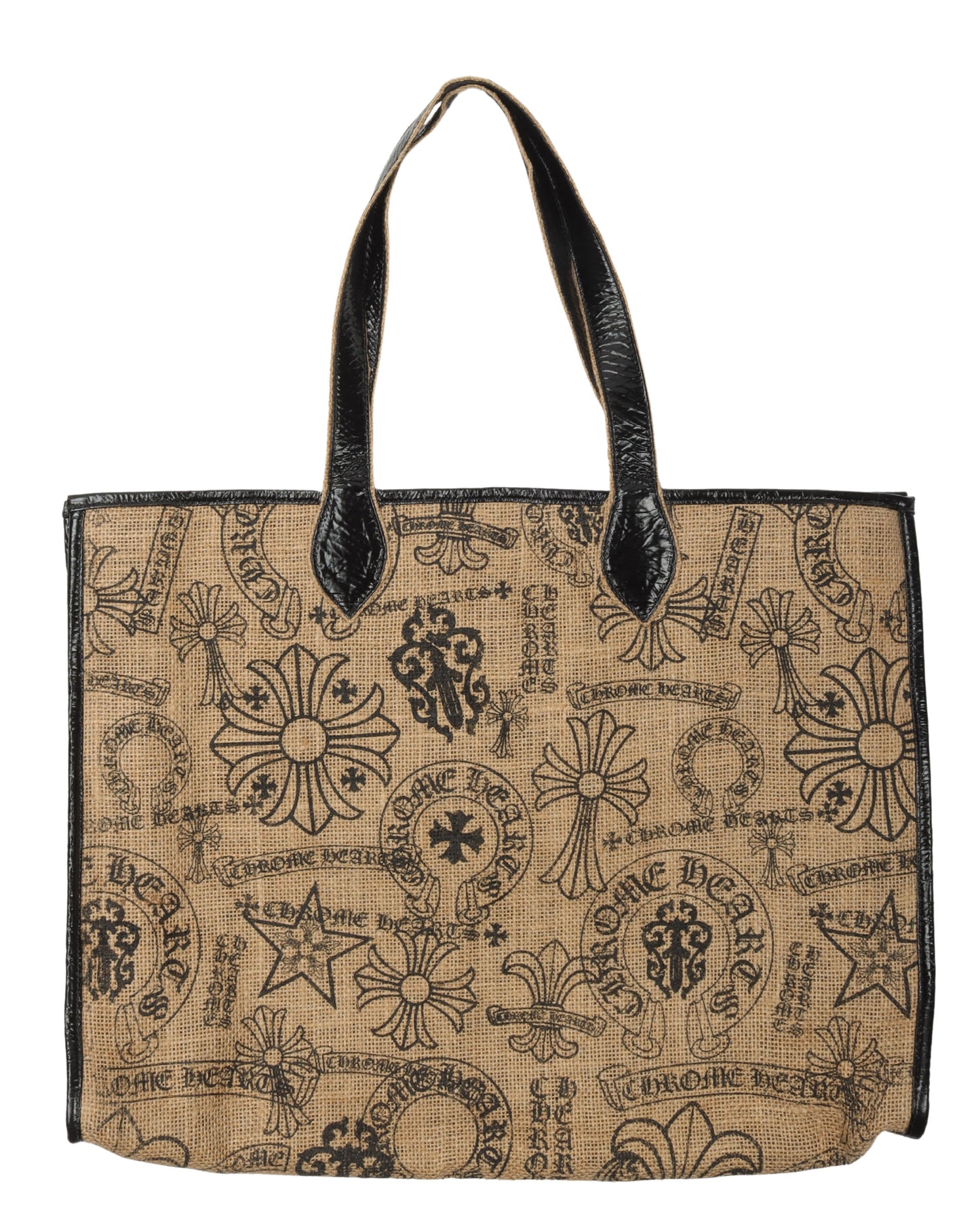 Stencil Straw Tote Bag