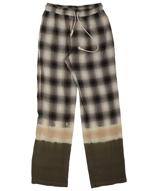 Bleached Plaid Track Pants
