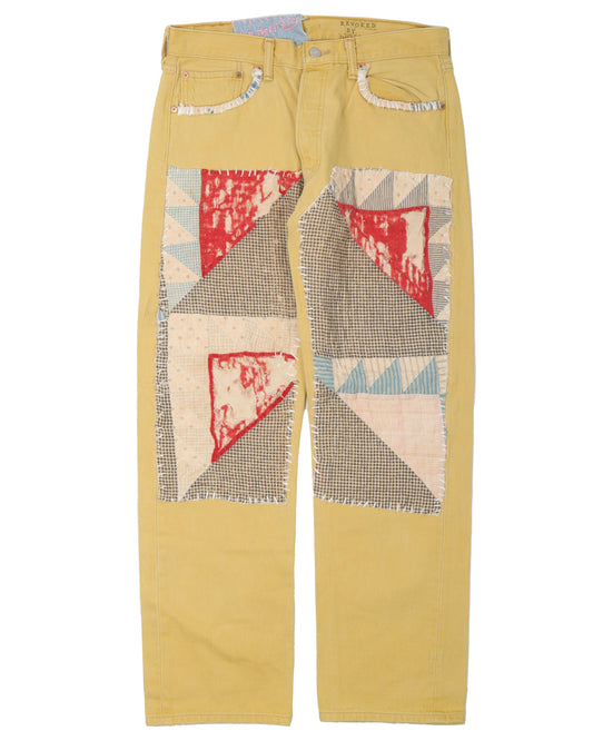 Levi's Repaired Yellow 501 Jeans