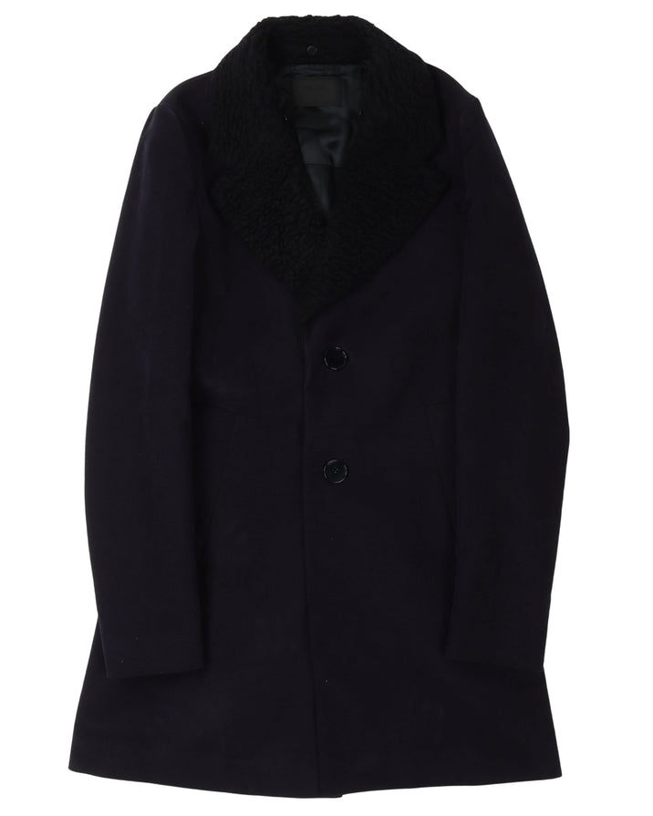 Fleece Collard Long Coat