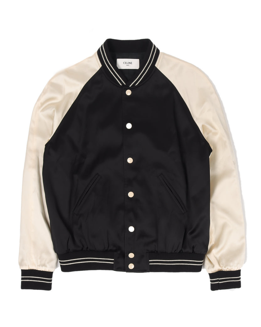 CELINE HOMME Jackson Logo-Appliquéd Wool-Blend Varsity Jacket for
