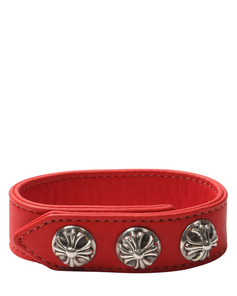 Chrome Hearts Red Leather Bracelet
