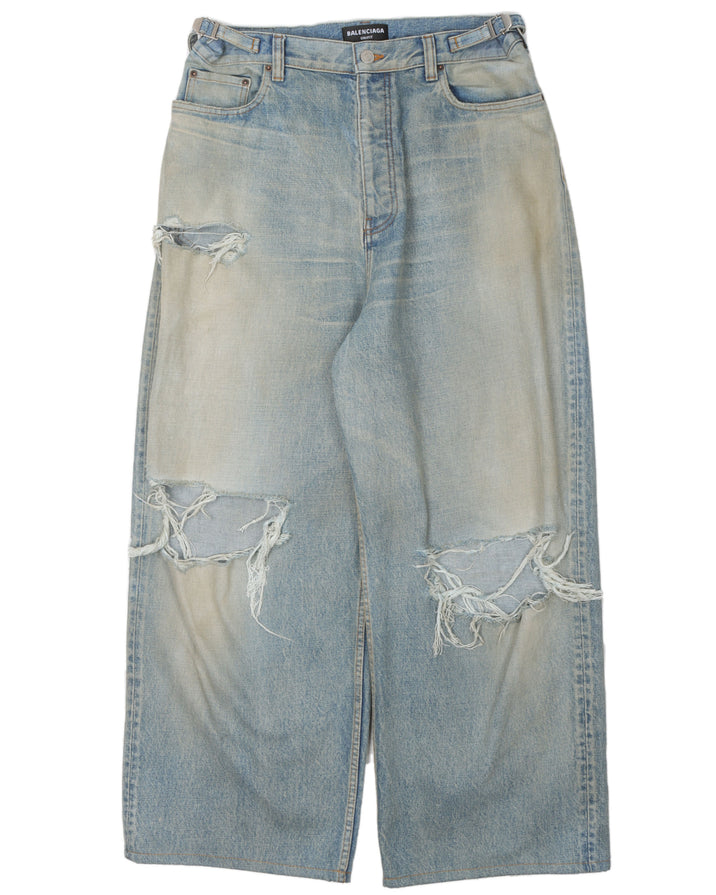 Baggy Distressed Denim Jeans