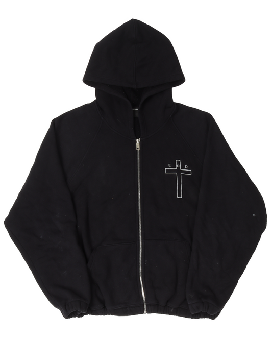 Crucifix Zip Up Hoodie
