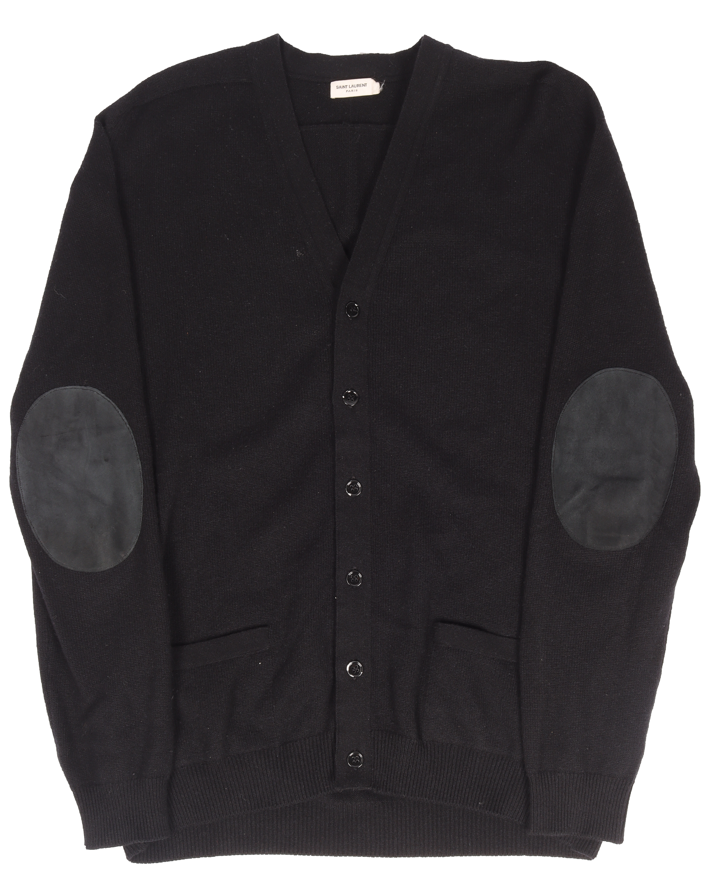 FW13 Cashmere Elbow-Pad Cardigan Sweater