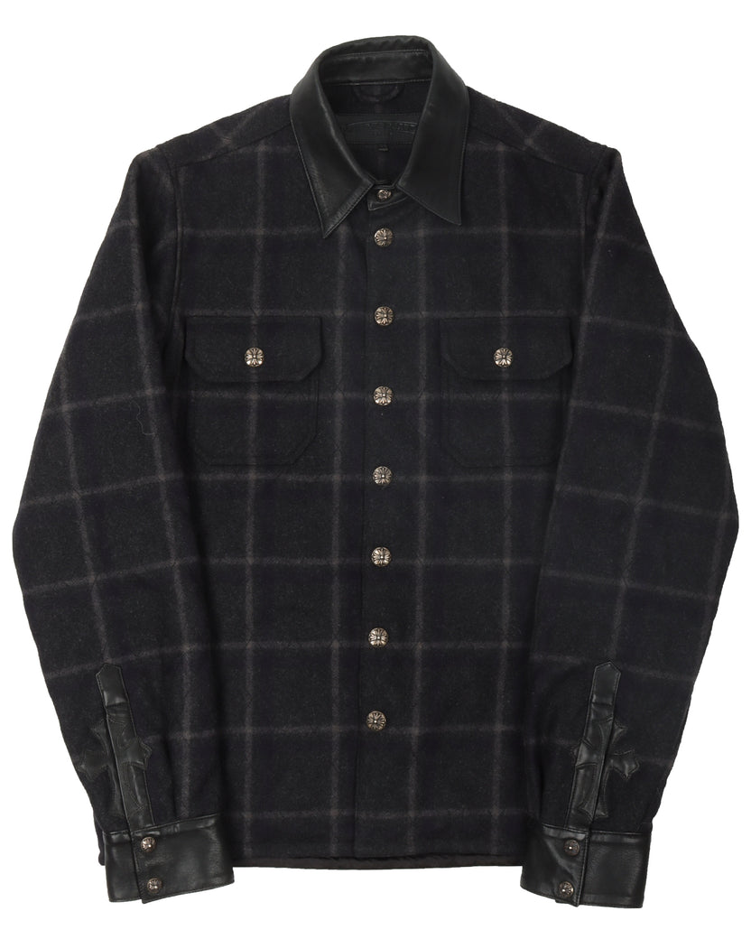 Wool Quilted Flannel Shirt Jacket