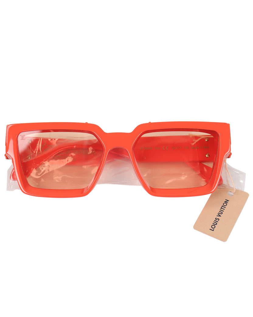 Louis Vuitton Red/ Grey 1.1 Millionaires Square Sunglasses at 1stDibs