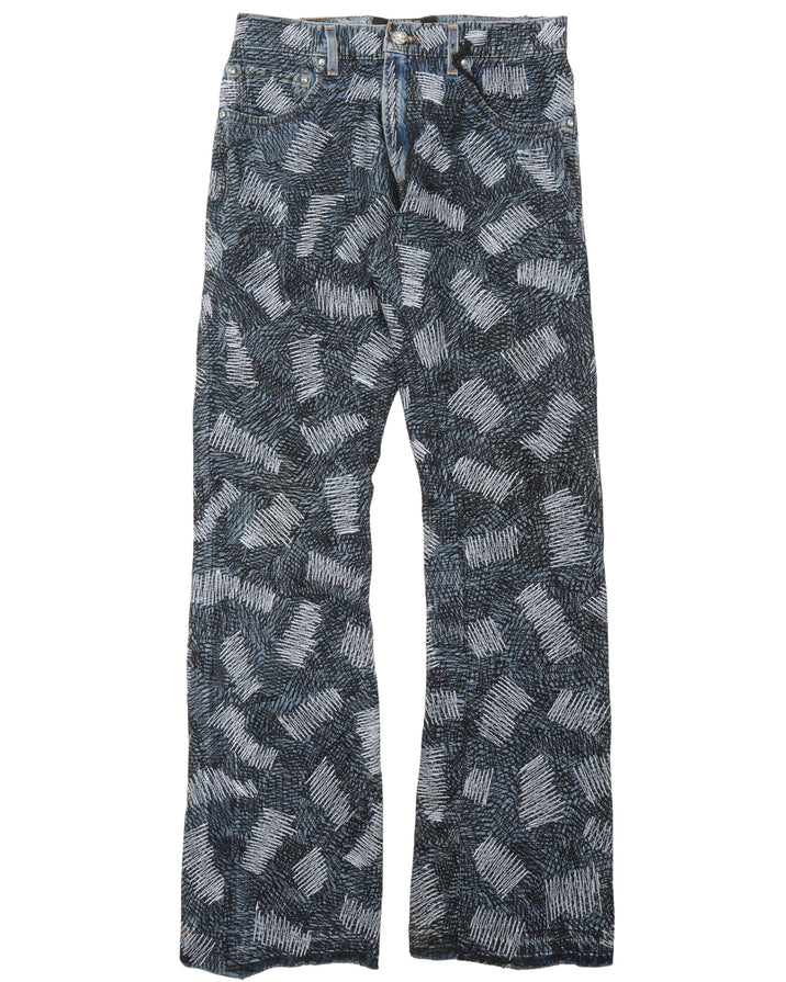 Circus Stitch Black and Blue Jeans