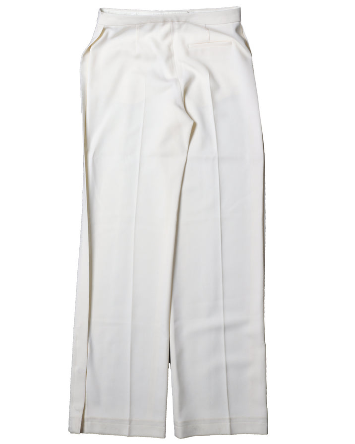 White Pleaded Baggy Pant