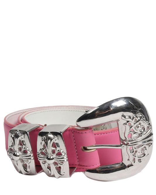 Pink Leather Belt