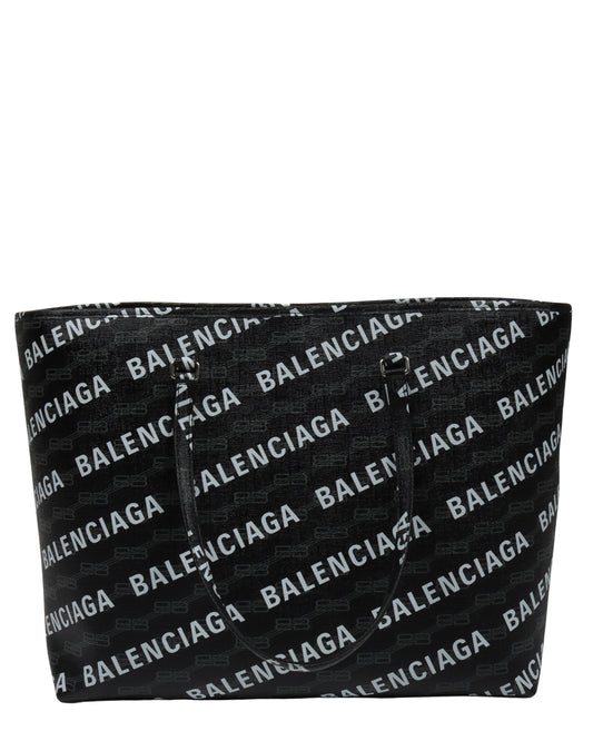 Monogram Jacquard Leather Tote Bag