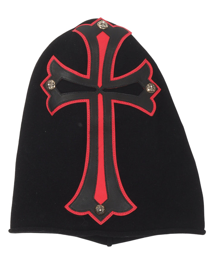 Leather Cross Cashmere Mask