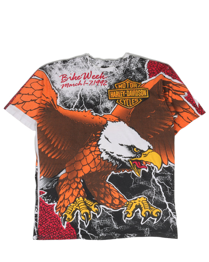 Harley Davidson 1992 Bike Week Eagle All Over Print T-Shirt