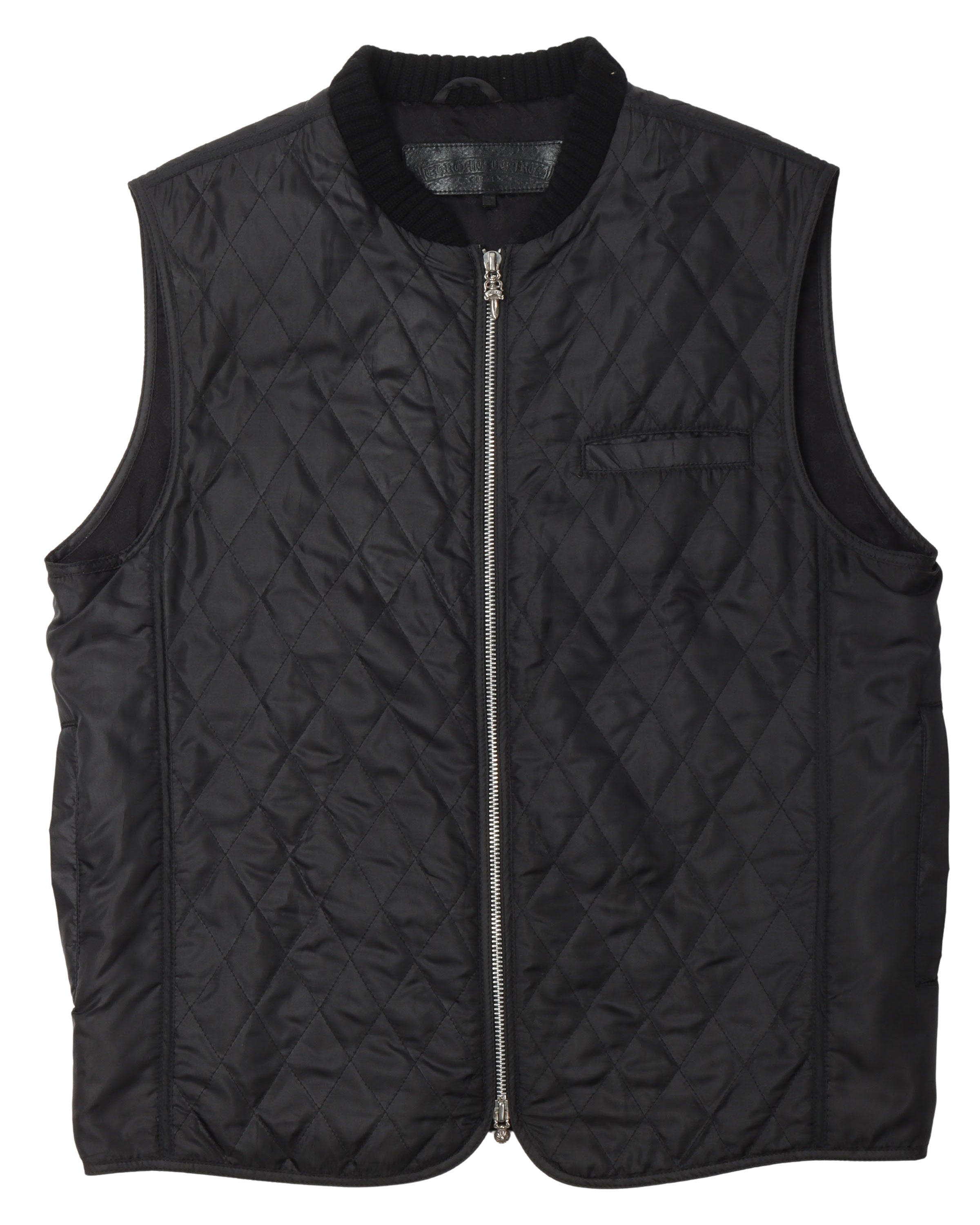 Chrome Hearts Quilted Vest With Spine Crosses