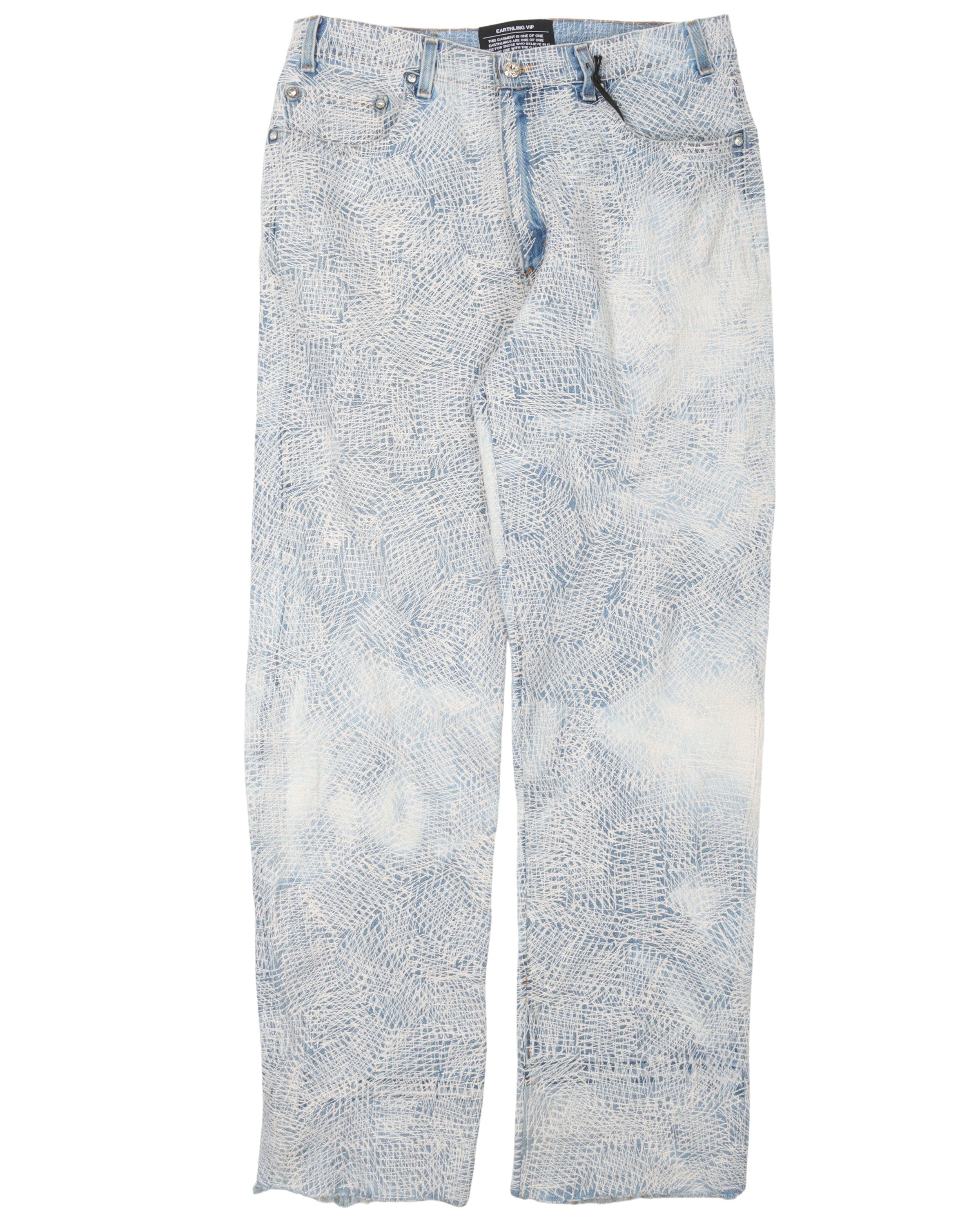Earthling VIP Circus Stitch White Jeans