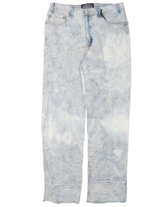 Circus Stitch White Jeans