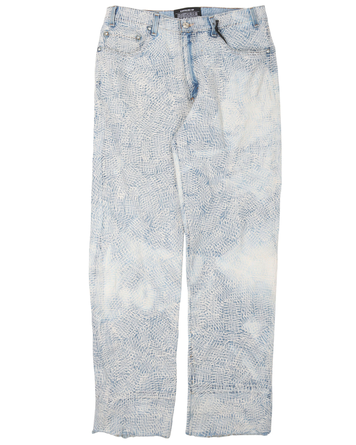 Circus Stitch White Jeans