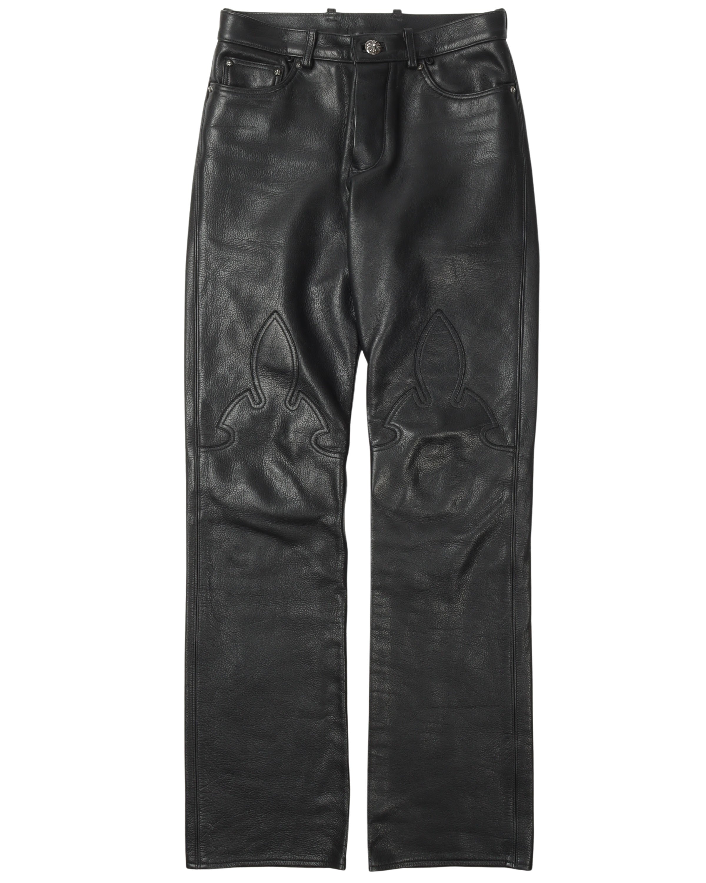 Chrome Hearts Fleur Knee Leather Pants – Justin Reed
