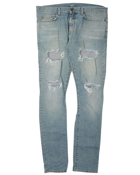 Saint Laurent Crash Denim Jeans