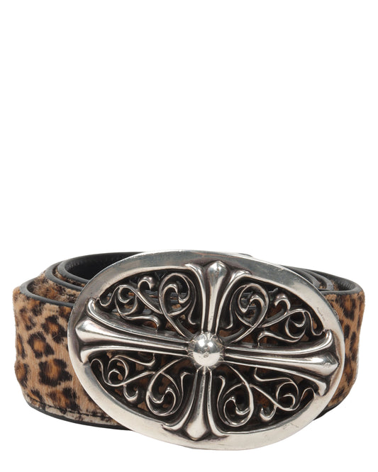 Pony Hair Cheetah Print Belt