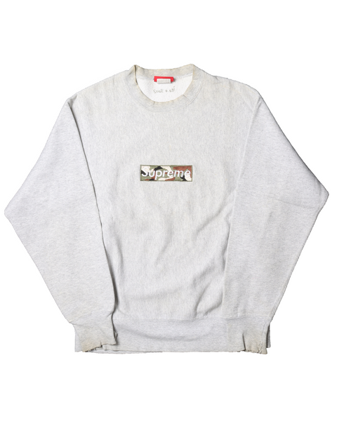 Supreme 1 year Anniversary 1995 Camo Box Logo Crewneck