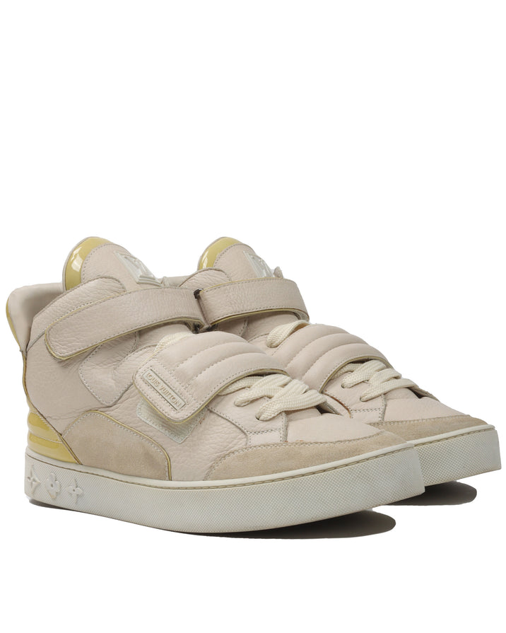 NEW Louis Vuitton Kanye West Cream Jaspers Size 8.5 White Beige Shoes Tan  Yellow