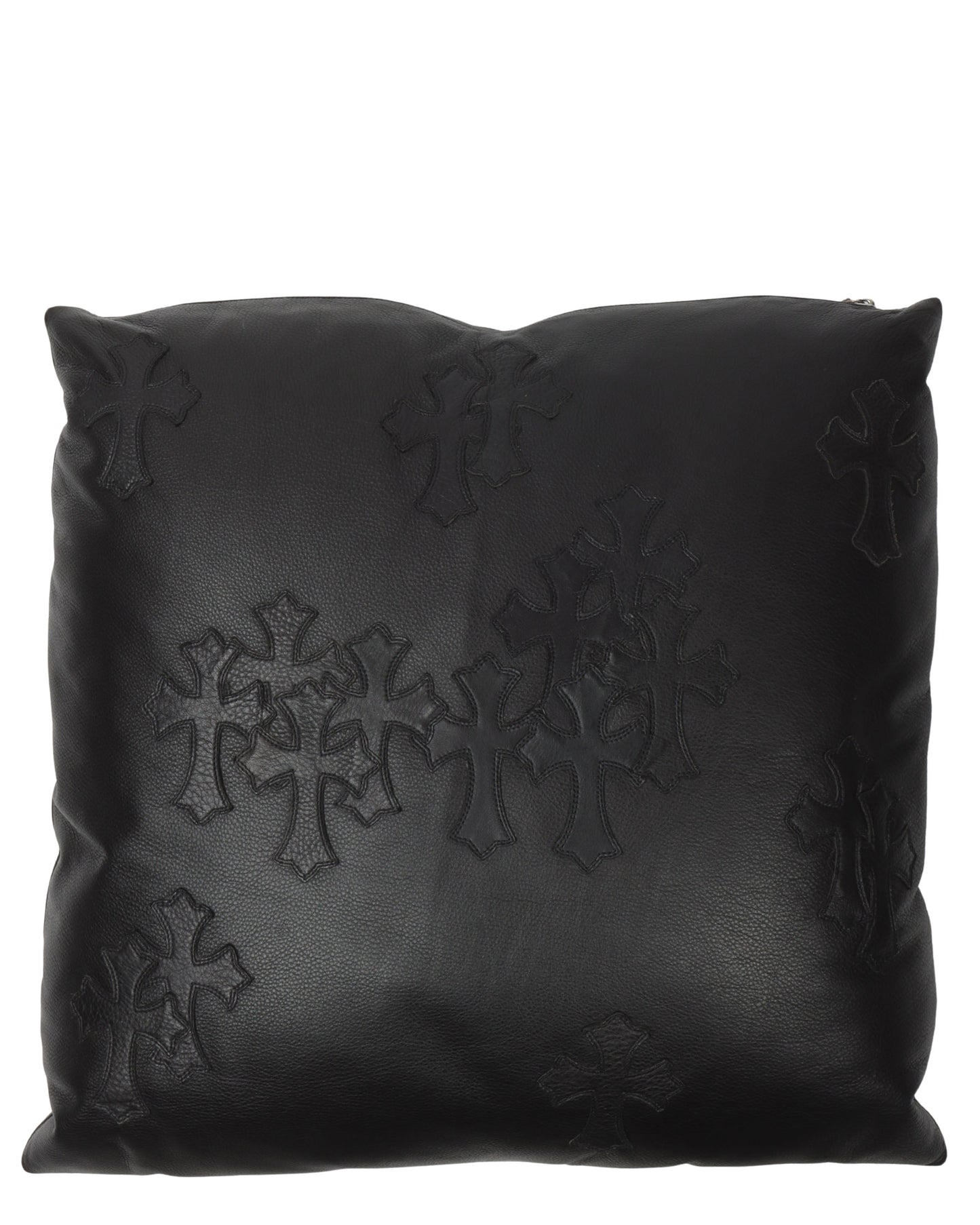 Leather Cross Patch Pillow