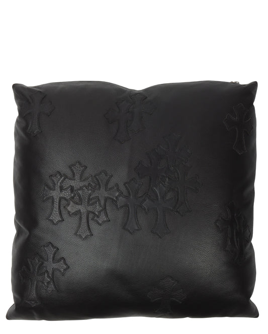 Leather Cross Patch Pillow