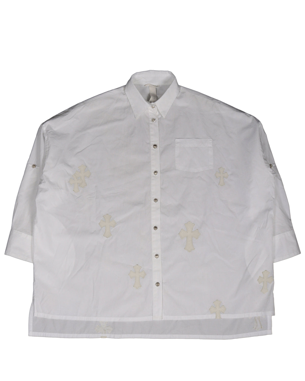Cross Patch Oversized Dress Shirt