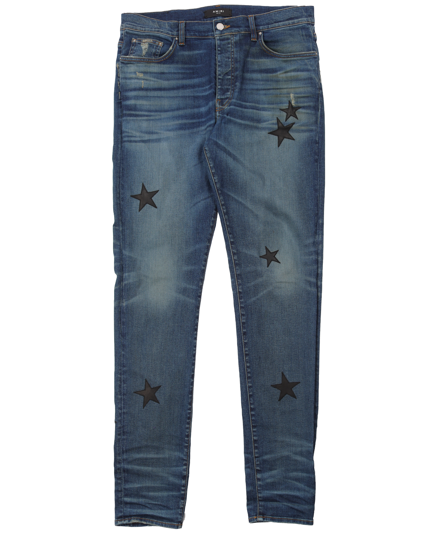 Star Leather Patch Denim
