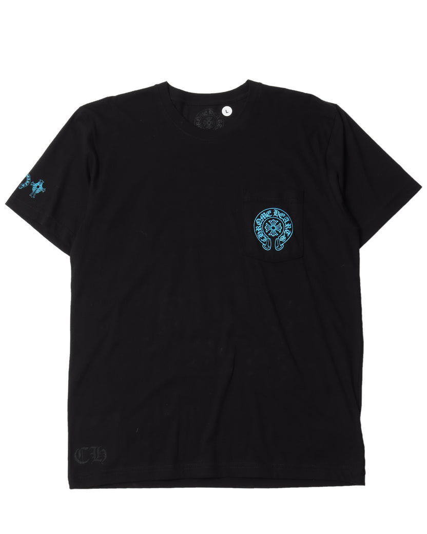 Chrome Hearts Blue Horseshoe T-Shirt