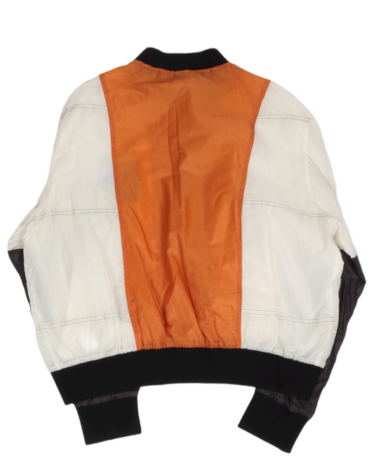 Nylon Color-Blocked Bomber Jacket