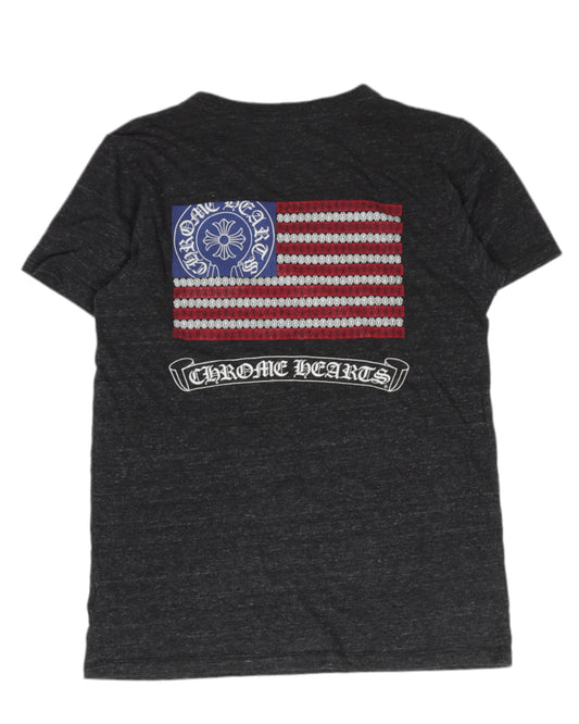 American Flag Logo V-Neck T-Shirt