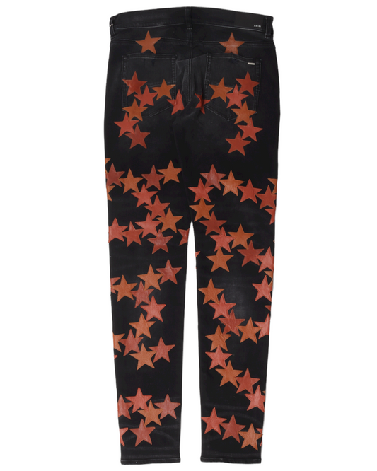 Chemist Leather Star Patch Denim