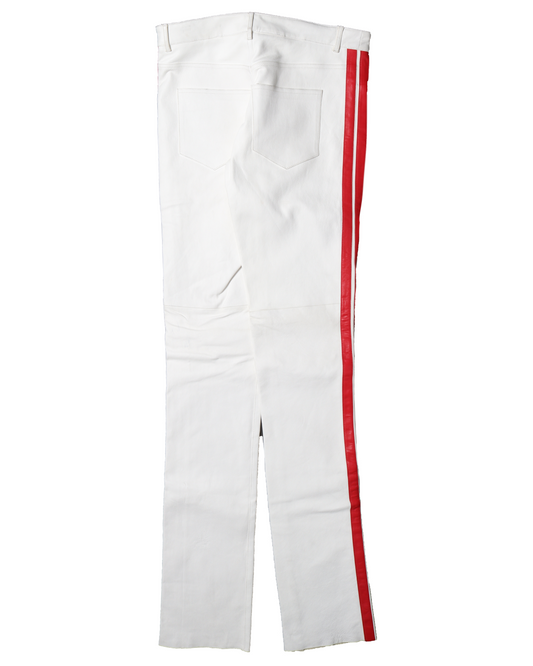 Sample Leather White Stripped Pants