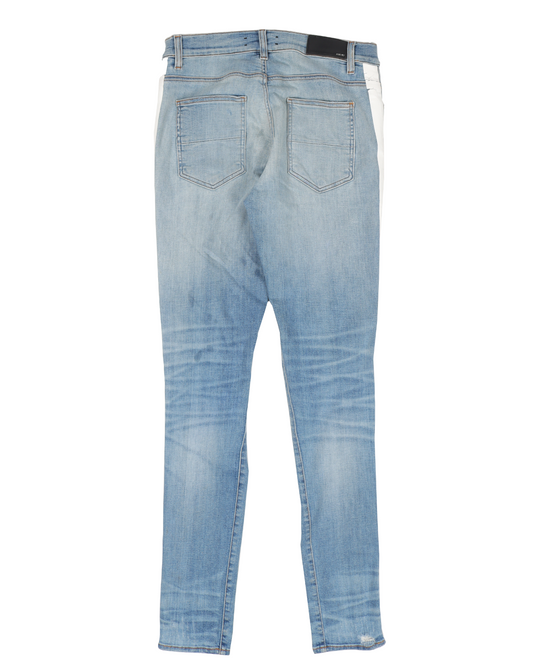 Distressed Track Denim