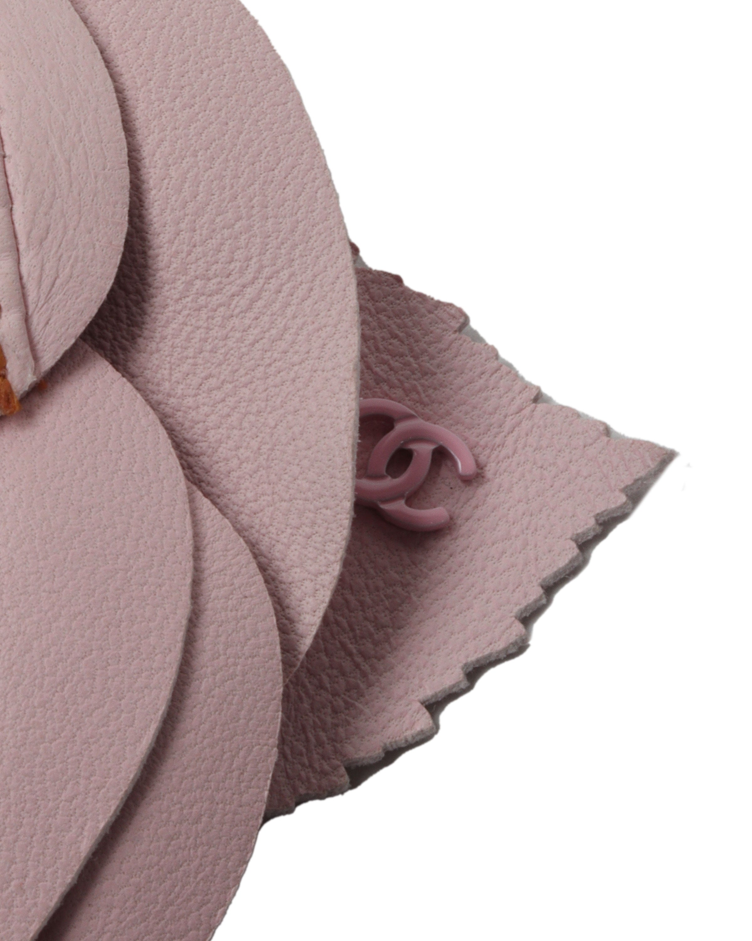 Pink Leather Flower Broach