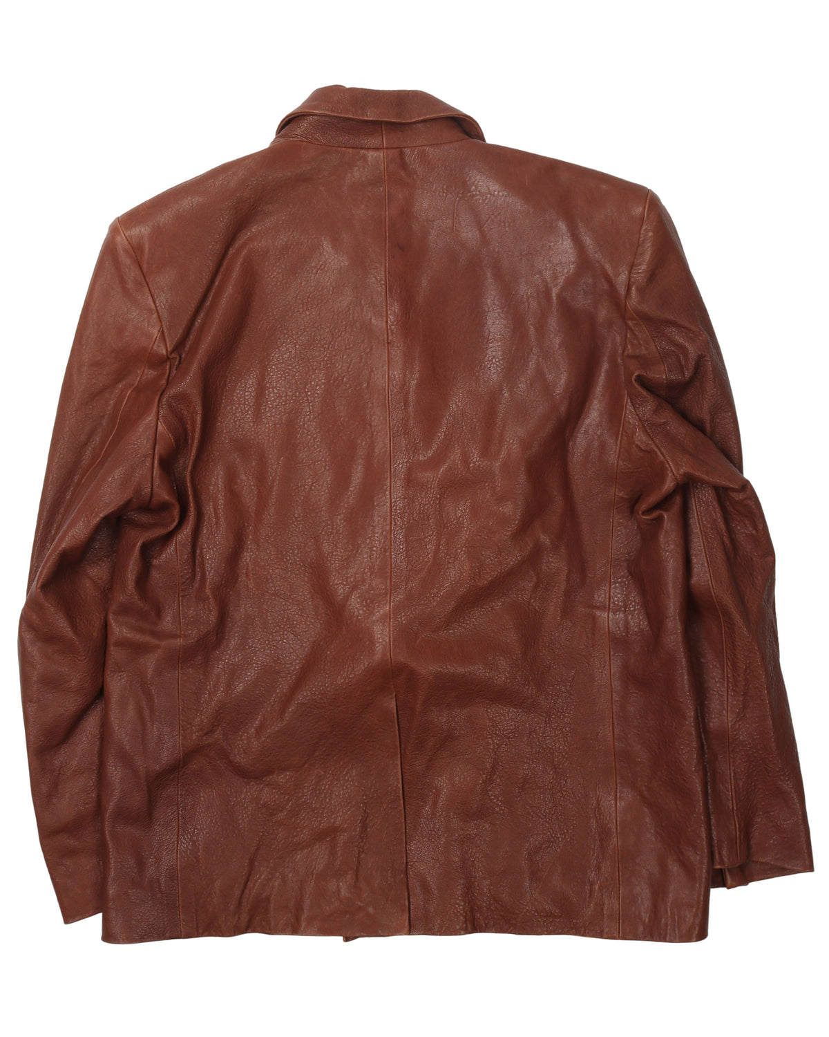 Lamb Leather Double Breasted Blazer