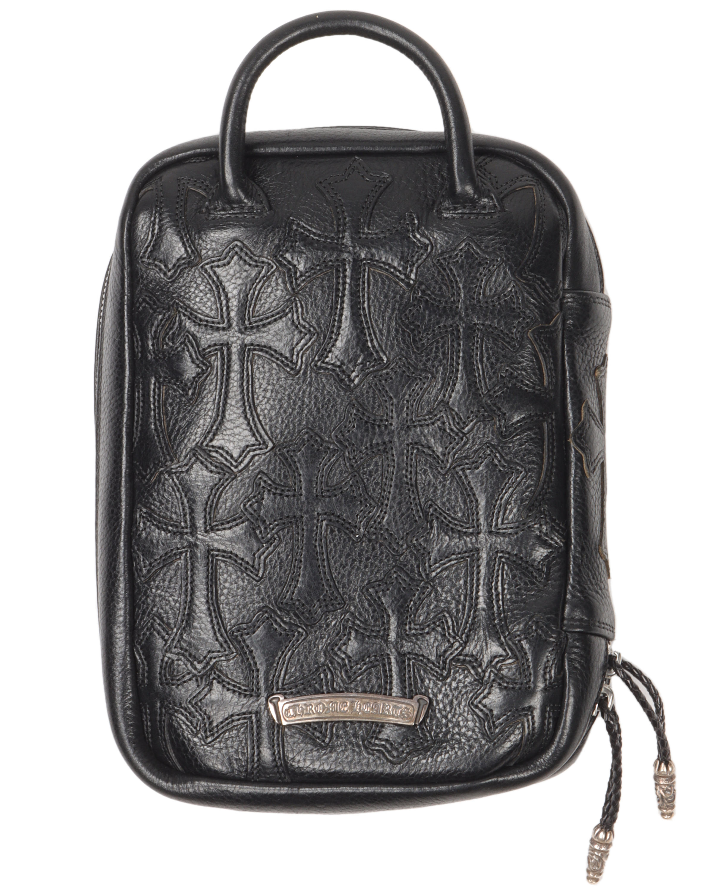 Leather Cross Patch Utility Bag