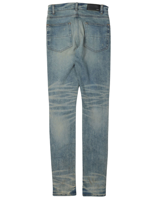 Black Paisley Distressed Jeans