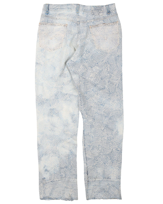 Circus Stitch White Jeans