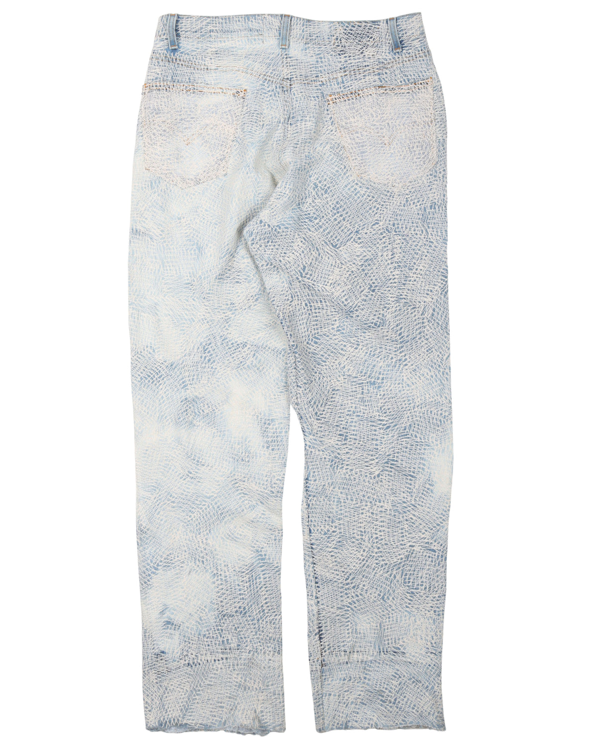 Circus Stitch White Jeans