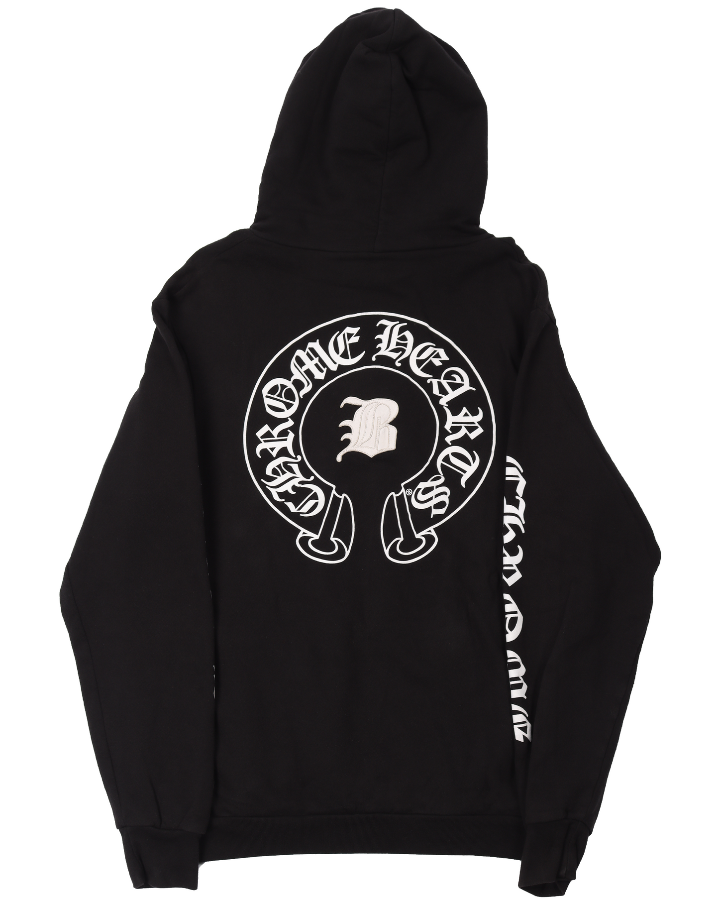 Bella Hadid Leather 'B' Horseshoe Logo Hoodie
