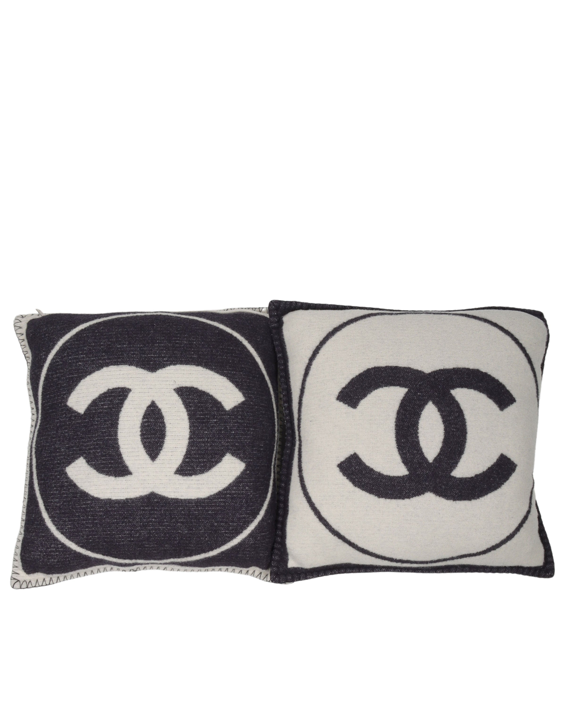 Chanel CC Wool Throw Pillow - Black Pillows, Pillows & Throws