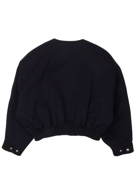 Cropped Shoulder Zip Bomber Jacket